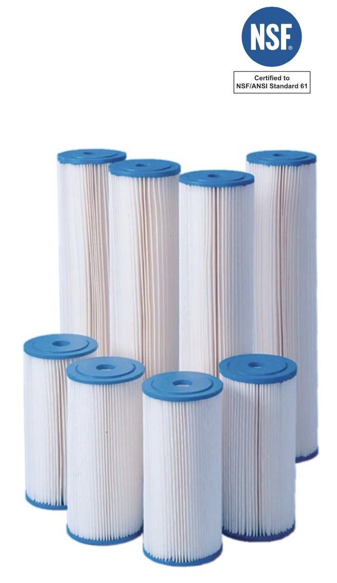 Harmsco WB-HB-10-1W Calypso Blue Pleated Filter Cartridge - WaterBetter Series - 4-1/2 x 9-3/4 - 1 Micron