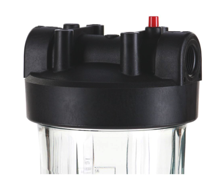 Hydronix Water - HF45 Series - Clear Filter Housing W/Pressure Relief - 4.5 x 20 inch - 1 inch Ports