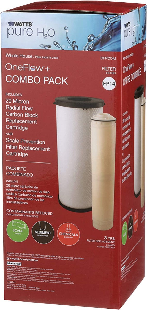 Watts OFPCOM  OneFlow Plus Combo Pack - Carbon Block and OneFlow filter