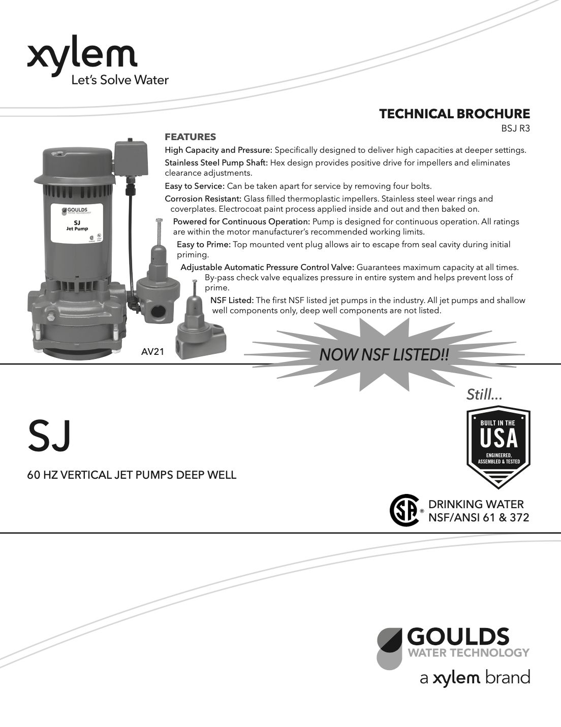 Goulds SJ10 Vertical Deep Well Jet Pump - 1HP - Replacing the Goulds VJ10 pump
