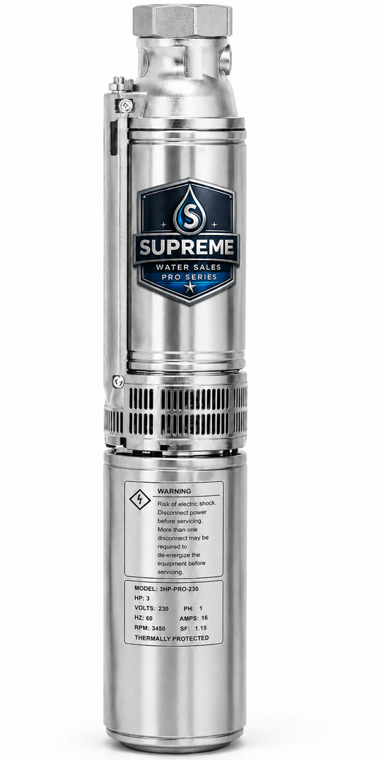Supreme Water Sales SWS25G10S4-3W230 Submersible Well Pump - 25 GPM - 1 HP - 230V - 3 Wire