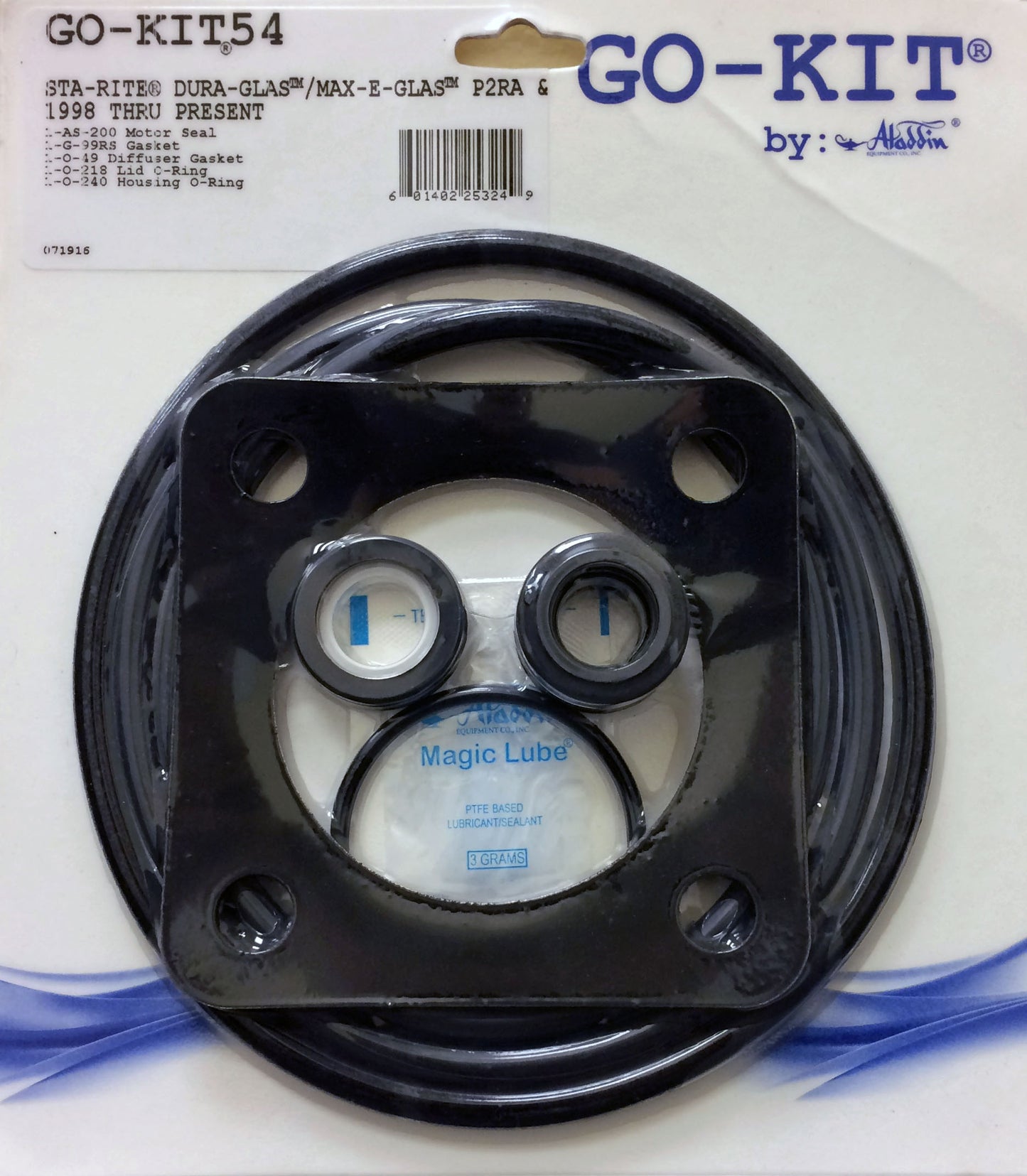 Aladdin GO-KIT54 - Standard Repair Seal Kit - Starite Dura-Glas / Maxi-Glas P2RA / P2R Pool Pumps