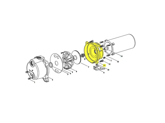 Goulds 1K310 Pump Motor Adapter - Intermediate Cast Iron Housing