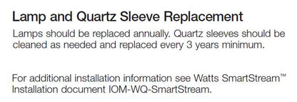Replacement Quartz Sleeve for 8 & 12 GPM SmartStream UV Systems - T7401107