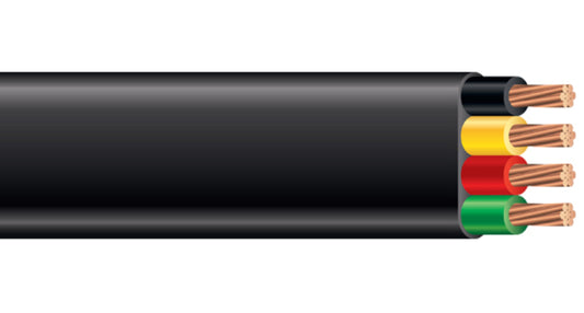 Submersible Pump Cable - 12/3 +Ground Heavy-Duty Flat Jacketed wire - sold by ft