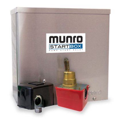 Munro StartBox MPSR220AYF Pump Start Relay – On-Demand Pressure Control Box (3/4–2 HP)