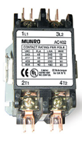 Munro Contactor - 2-Pole 40-amp Relay - For DIN Rail mounting - ELRELAY3D